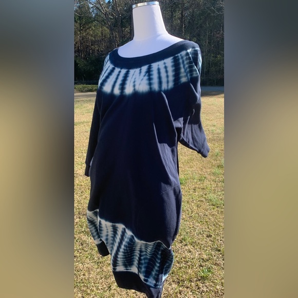 J. Jill Dresses & Skirts - NWT TyeDye J. Jill Organic Cotton L Sweatshirt Dress Tie Tye Dye NWT Nav…